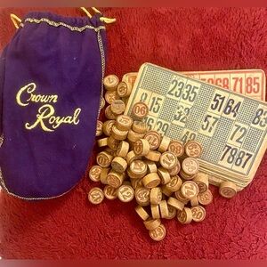 Crown Royal Purple Bag with Bingo Set. Vintage